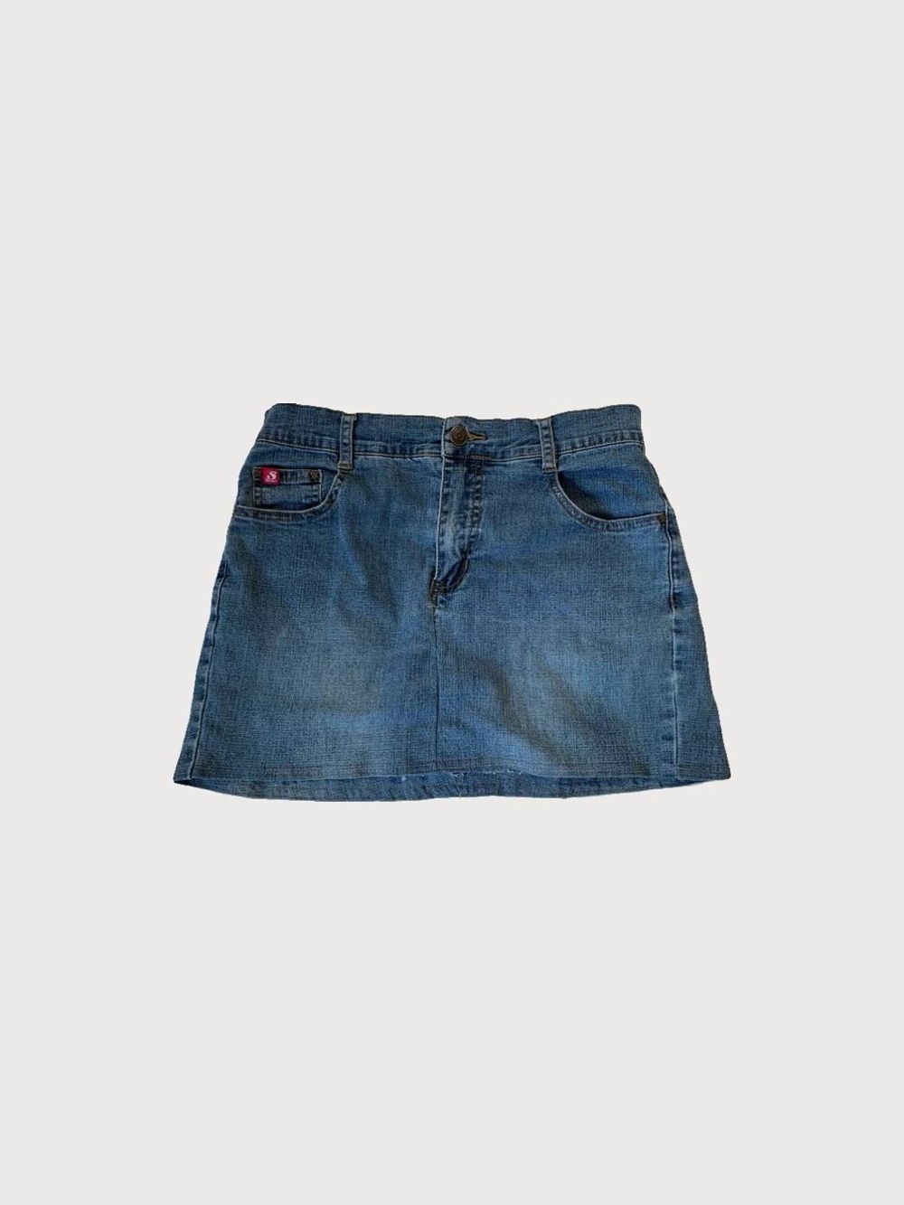 Upcycled Denim Mini Skirt in Blue